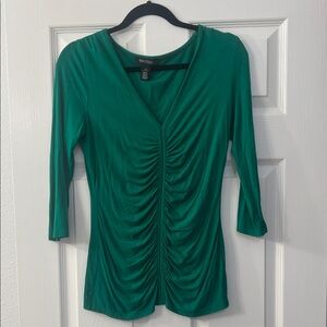 WHBM EUC Ruched V-Neck Top